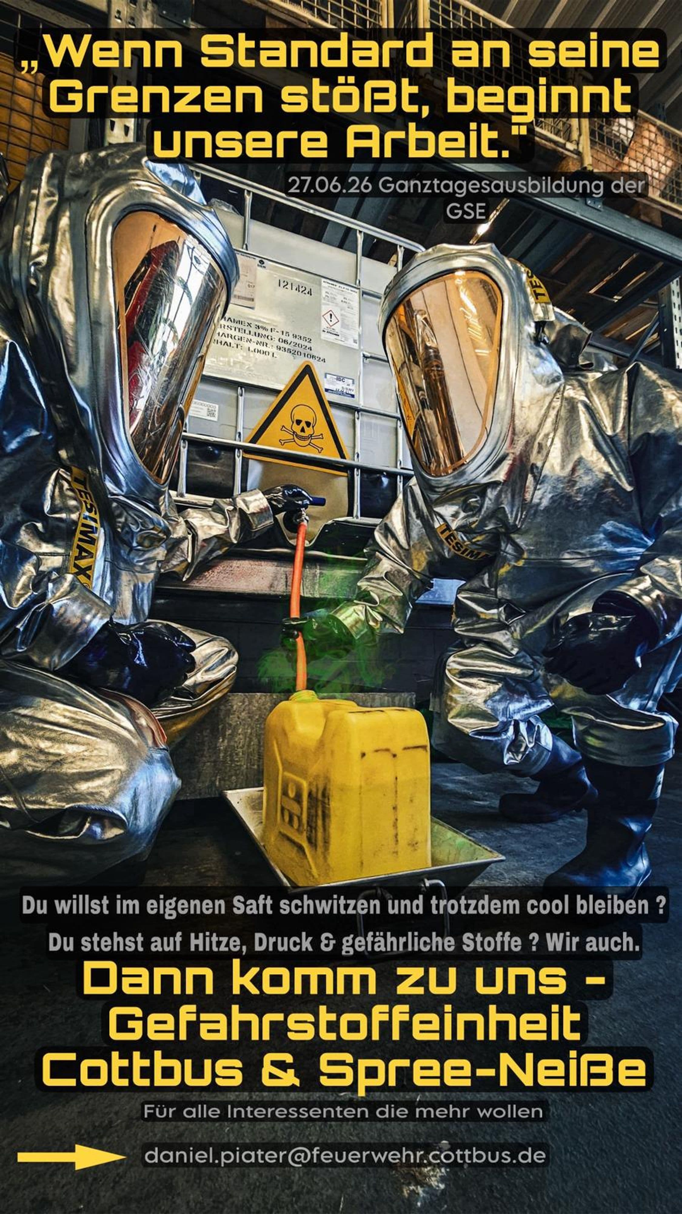 Kurzmitteilung: Gefahrstoffeinheit sucht Verstärkung